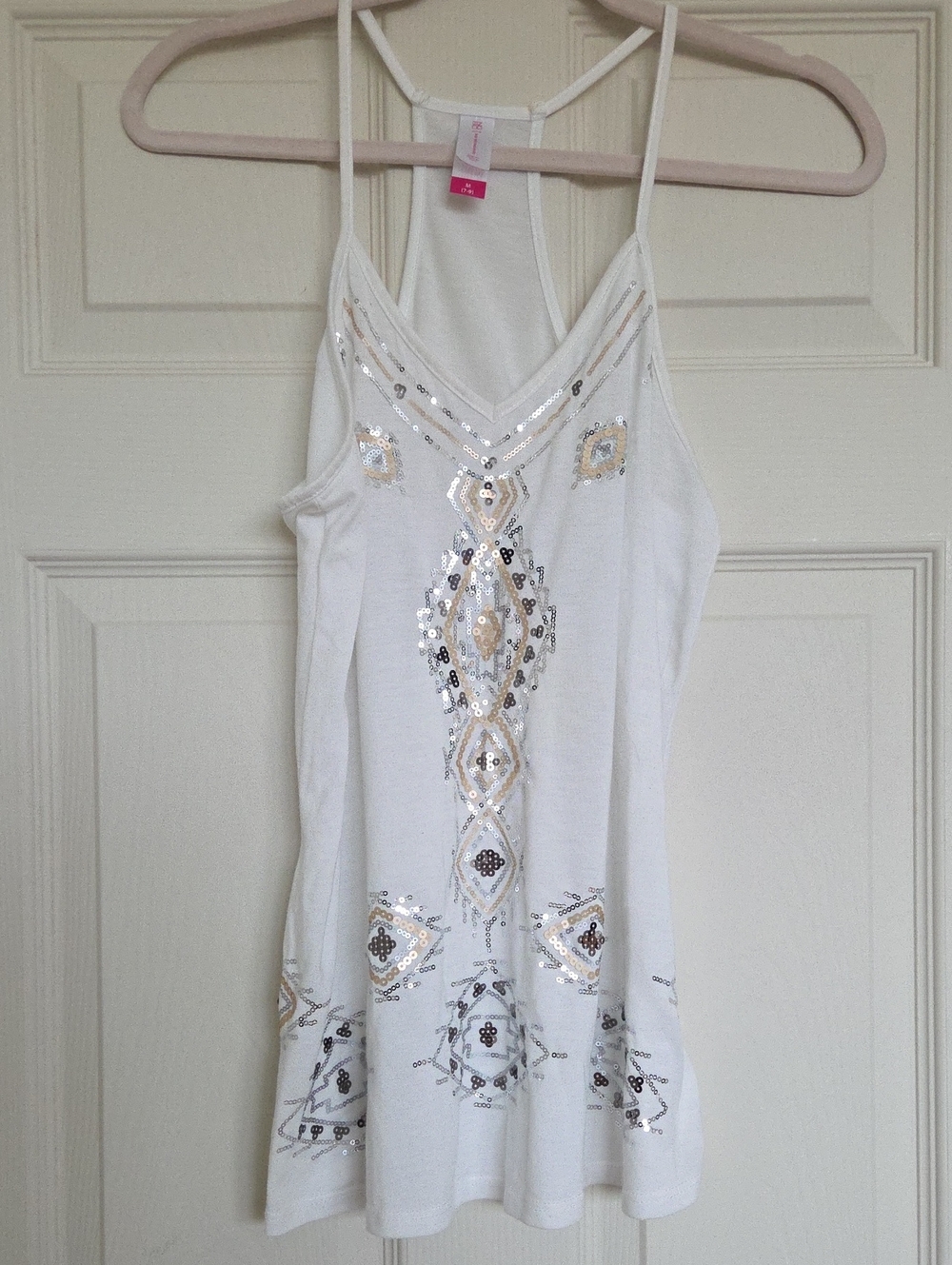 No Boundaries White Embellished Racerback Camisole